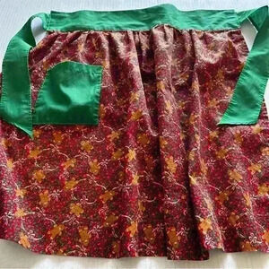 2/$30 Vintage Handmade Half Apron  Gingerbread Man Christmas Holiday with Pocket